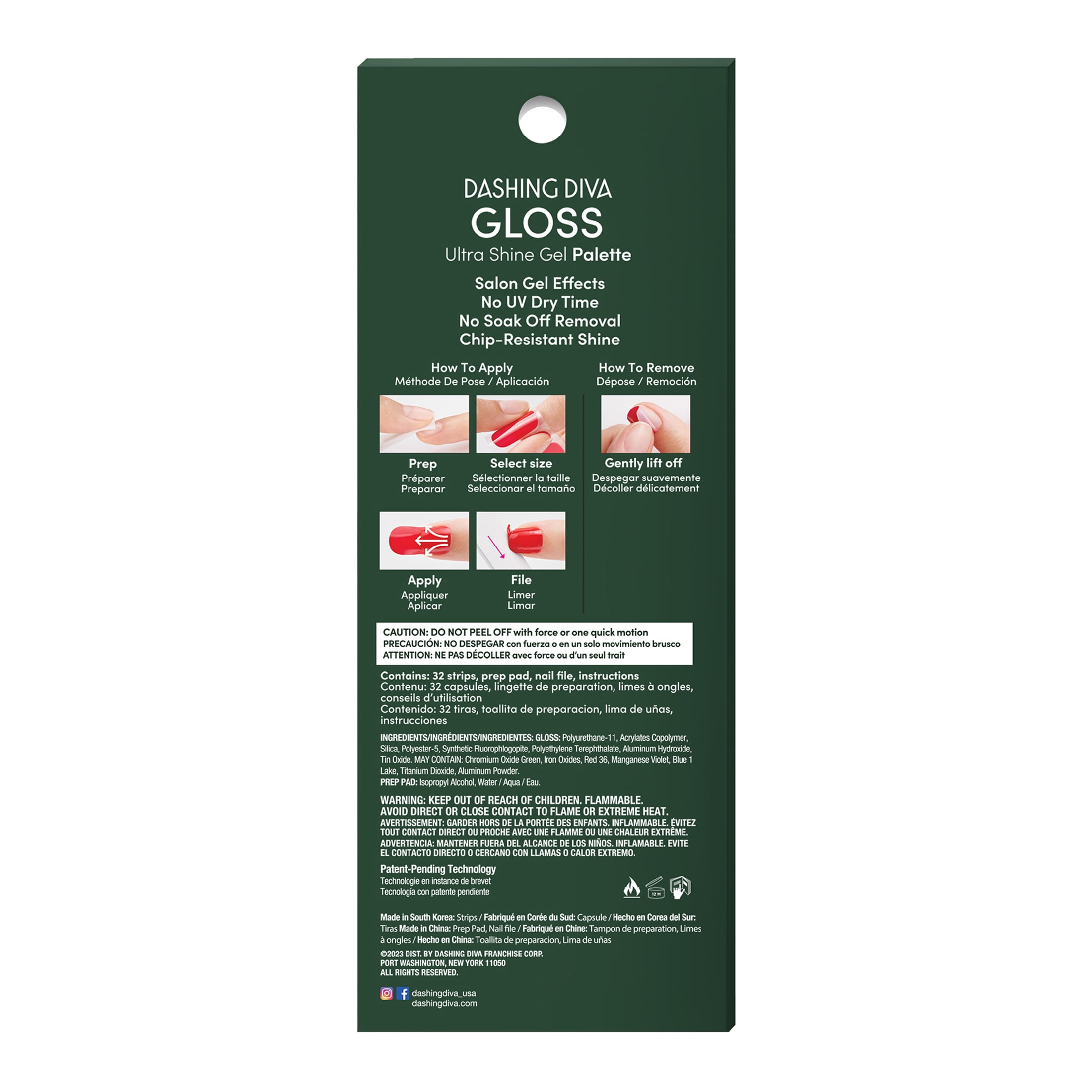 Dashing Diva GLOSS Ultra Shine Gel Palette, Light Show, Holiday Collection, 32ct