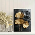 thumbnail image 2 of Golden and Silver Lotus Leaf Decorative Painting/Canvas Art， Ideal for Living Room， Bedroom， Office， Dining Room， Hallway and Study Room Decor， Chic and Modern Wall Art， Framed Canvas Artwork, 2 of 8