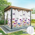 thumbnail image 6 of Outdoor Curtains for Patio Waterproof, Spring Flowers Outdoor Privacy Panels Grommet, Watercolor Butterfly Dragonfly Daisy Country Blackout Outside Curtains for Porch/Cabana 54"x84", 1 Panel, 6 of 8