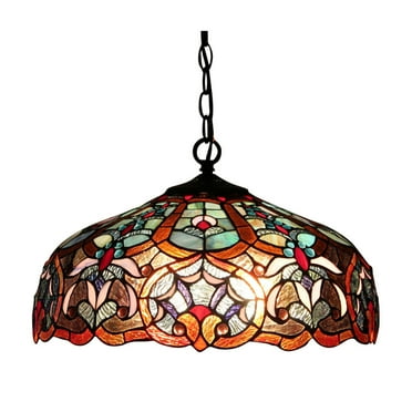 Two Light Ceiling Pendant with Gem Design Cabochons , Dark Bronze