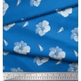 thumbnail image 2 of Soimoi Blue Cotton Duck Fabric Dot & Floral Print Fabric by the Yard 42 Inch Wide, 2 of 3