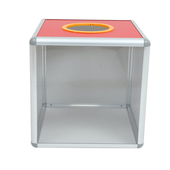 KONTONTY Raffle Box For Events Box Aluminum Alloy 1Pcs Square Design