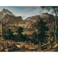 thumbnail image 2 of Joseph Anton Koch 24x20 Black Ornate Framed Double Matted Museum Art Print Titled: The Bernese Oberland (1815), 2 of 5