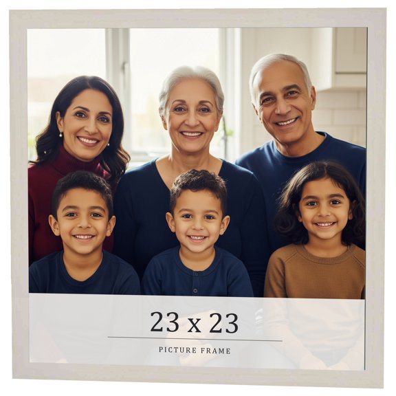 23x23 Frame White Wheat Solid Wood Picture Frame | Moulding Width 0.75 Inches | Interior Depth 0.5