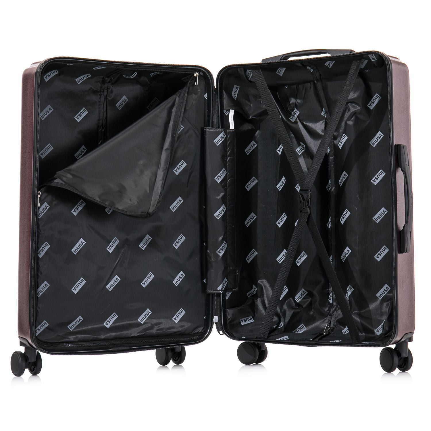 InUSA DRIP 3-Piece Hardside Luggage Sets with Spinner Wheels, Handle and Trolley, (20"/24"/28"), Wine