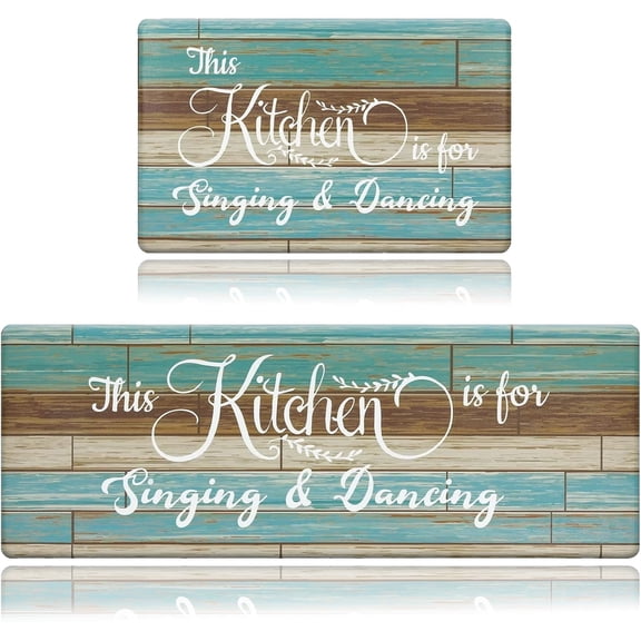 Yamaziot Anti Fatigue Kitchen Mat Set Waterproof Non Slip Farmhouse Kitchen Floor Mats with Runner Cushioned Kitchen Rug Heavy Duty Standing Mat 18"x47" 18"x30"