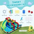 thumbnail image 4 of Patiojoy Inflatable Double Water Slide Park Giant Bouncy Castle w/ Obstacle Course 735W Blower Included, 4 of 9