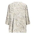 thumbnail image 5 of Mifsaly Button Down Shirts for Women Floral Print V Neck 3/4 Sleeve Linen Tops Empire Waist Lightweight Boho Summer Top Beach Vacation Daily Wear Outfits M, 5 of 5