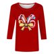 thumbnail image 4 of Camisetas Casuales de las Mujeres Impresas 3/4 Manga Cuello Redondo Blusa, Moda Ligera Superior para el Hogar Y el Uso Diario, Cómoda Imitación de la Tela Del Estante, 4 of 8