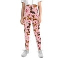 thumbnail image 2 of COEQINE Dachshund Heart Pink Girls Yoga Leggings Valentines Day Yoga Pants Full Length Athletic Trousers High Waist Tummy Control, for 12-13 Years Kids, 2 of 7