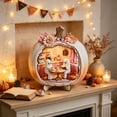 thumbnail image 3 of Ouuluon 2D Cute Ghost Pumpkin Mini House Light Ornament, Fall Halloween Miniature Scene Decor for Desktop Display, 3 of 6