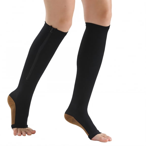 AUQ Compression Socks,Elastic Compression Compression Socks Men,Breathable and Sweat-Wicking Compression Stockings for Women,Black,XXL