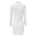 thumbnail image 4 of Nuevo vestido de manga larga con cremallera en la solapa y cintura alta - Conjunto con falda corta, tejido elástico suave, diseño elegante para citas, fiestas y ropa informal, 4 of 5