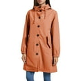 thumbnail image 4 of WTOBBY Women's Solid Color Mid-Length Hooded Rain Jacket for Outdoor Sports, Waterproof Windproof Design for Active Lifestyle,Orange S, 4 of 6
