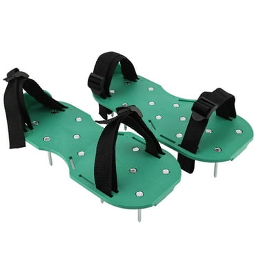 Pair of Lawn Aerator Shoes - Grass Cultivator and Scarifier for Garden and Yard Work