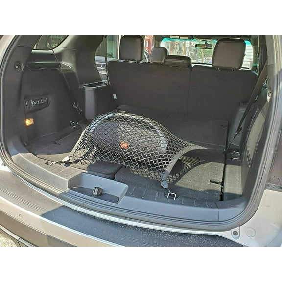 EACCESSORIES EA Rear Trunk Organizer Cargo Net for Ford Flex 2009-2020 – Floor Style Cargo Net for SUV – Premium Mesh Elastic Car Trunk Organizer Vehicle Carrier Storage – Compatible wit Ford Flex