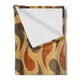 thumbnail image 2 of Rustic Soft Flannel Fleece Throw Blanket, Abstract Style Tadpole Patterns Tiling of Wavy Shapes Ornamental Artwork Print, Cozy Plush for Indoor and Outdoor Use, 50" x 60", Brown Black, by Ambesonne, 2 of 5