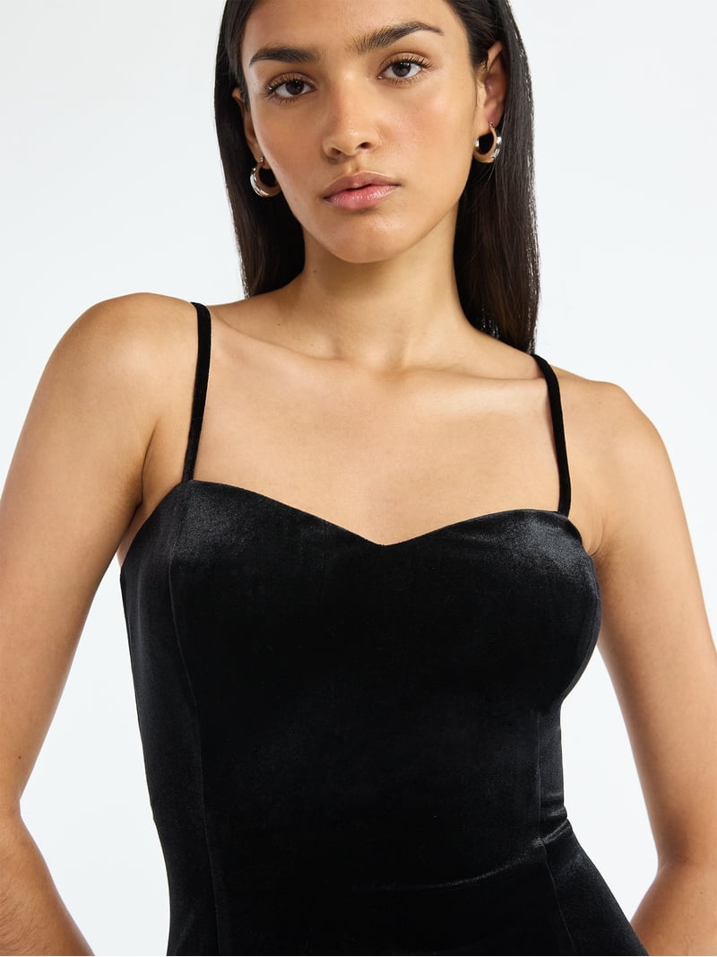 Scoop Women's and Women's Plus Stretch Velvet Bodycon Midi Dress, Sizes  XS-4X - Walmart.com