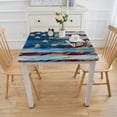 thumbnail image 3 of BANET American Flag Fitted Tablecloths Square, Elastic Edge Home Decor Table Cover, Dust &amp; Oil Proof Washable Polyester Tablecloth for Family Cafe Party, Fits Square Table White, 3 of 7