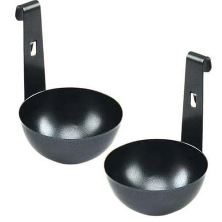 Set of 2 Stainless Steel Eggs Poachers Functional Hangable Poached Eggs Cups for Soft Boiled Eggs Convenient Use