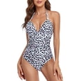 thumbnail image 3 of Gibobby Trajes de Natación para Mujer Traje de baño con escote en V para mujer Traje de baño con pliegues Traje de baño con escote(Beige,G), 3 of 4