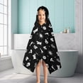 thumbnail image 6 of Black Halloween Cat Skull Pattern Hooded Bath Towel，50"x30" for Ages 3 To 12 Kids, Quick Dry Lightweight Soft Microfiber Hood Beach Towel Cover Up for Kids, 6 of 7