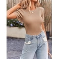 thumbnail image 6 of Zeagoo Women's T Shirt Short Sleeve Blouse Cute Tops Crewneck Woek Tee Summer Outfit Ribbed Trendy Shirts, 6 of 6