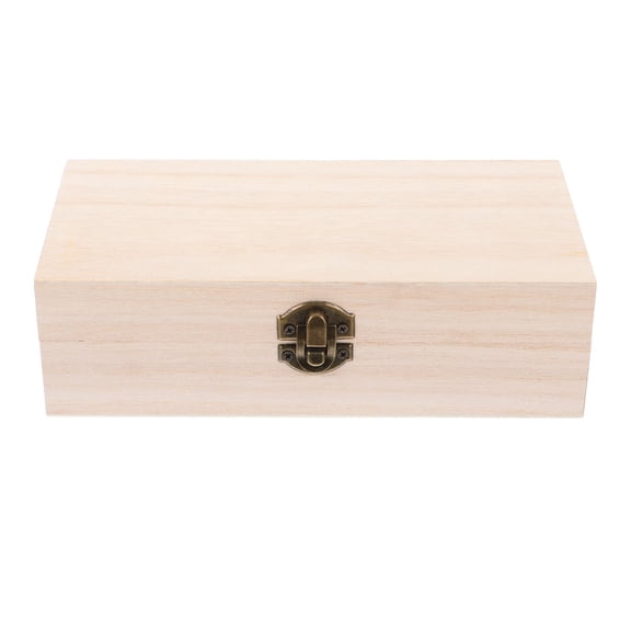 PENIKOKO Light Yellow Wooden Keepsake Box with Hinged Lid for Organized Storage