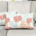 thumbnail image 5 of Coastal Coral Teal Pillow Covers 12X20 Inch Beach Ocean Themed Couch Pillow Cases Nautical Summer Sea Throw Pillows Set of 2 Modern Home Decor for Room Bedroom Porch Patio Cushion Outdoor, 5 of 6