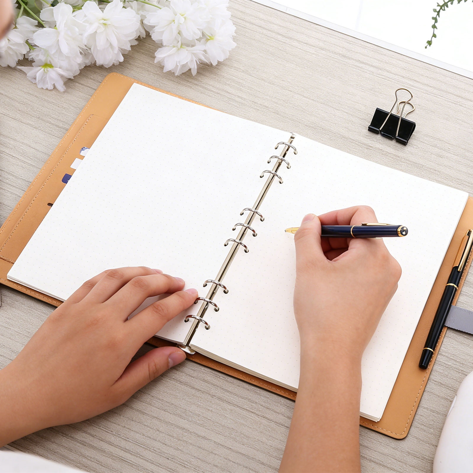 UJMNHYGT Loose Leaf Paper 45 Sheets Wide Ruled 7.09x10.24 Inch, Bulk Office Filler Sheets 9 Hole Punched, Wide Ruled Notebook Paper for 9 Ring Binder