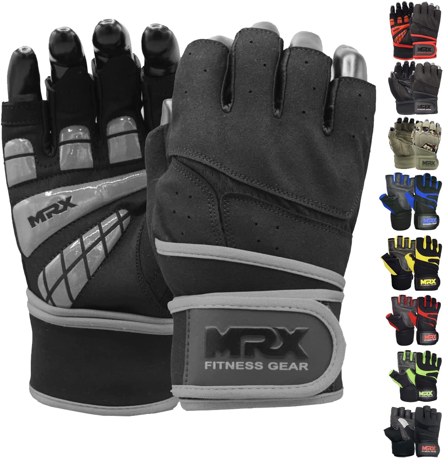 Weightlifting Gloves with Integrated Wrist Wrap Support Half Finger