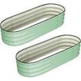 thumbnail image 1 of 2-Pack 4.5ftx2ftx2ft Oval Raised Garden Beds Galvanized Steel Deep Planter Boxes with Open Bottom Large Outdoor Garden Beds for Vegetables Flowers Plants Green, 1 of 9