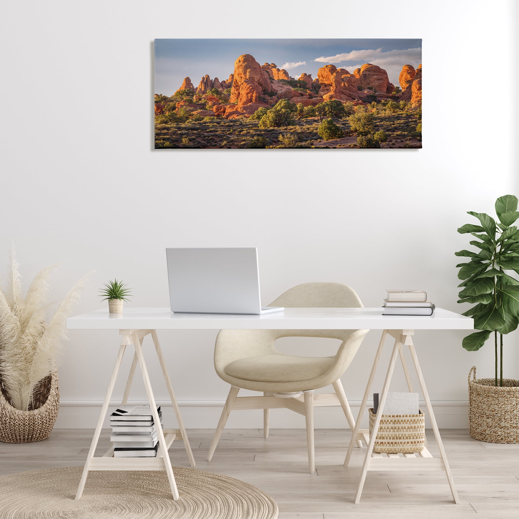 Stupell Industries Pointed Canyon Buttes Landscape & Nature Photography Wrapped Canvas Art Print Wall Art, 48 x 20