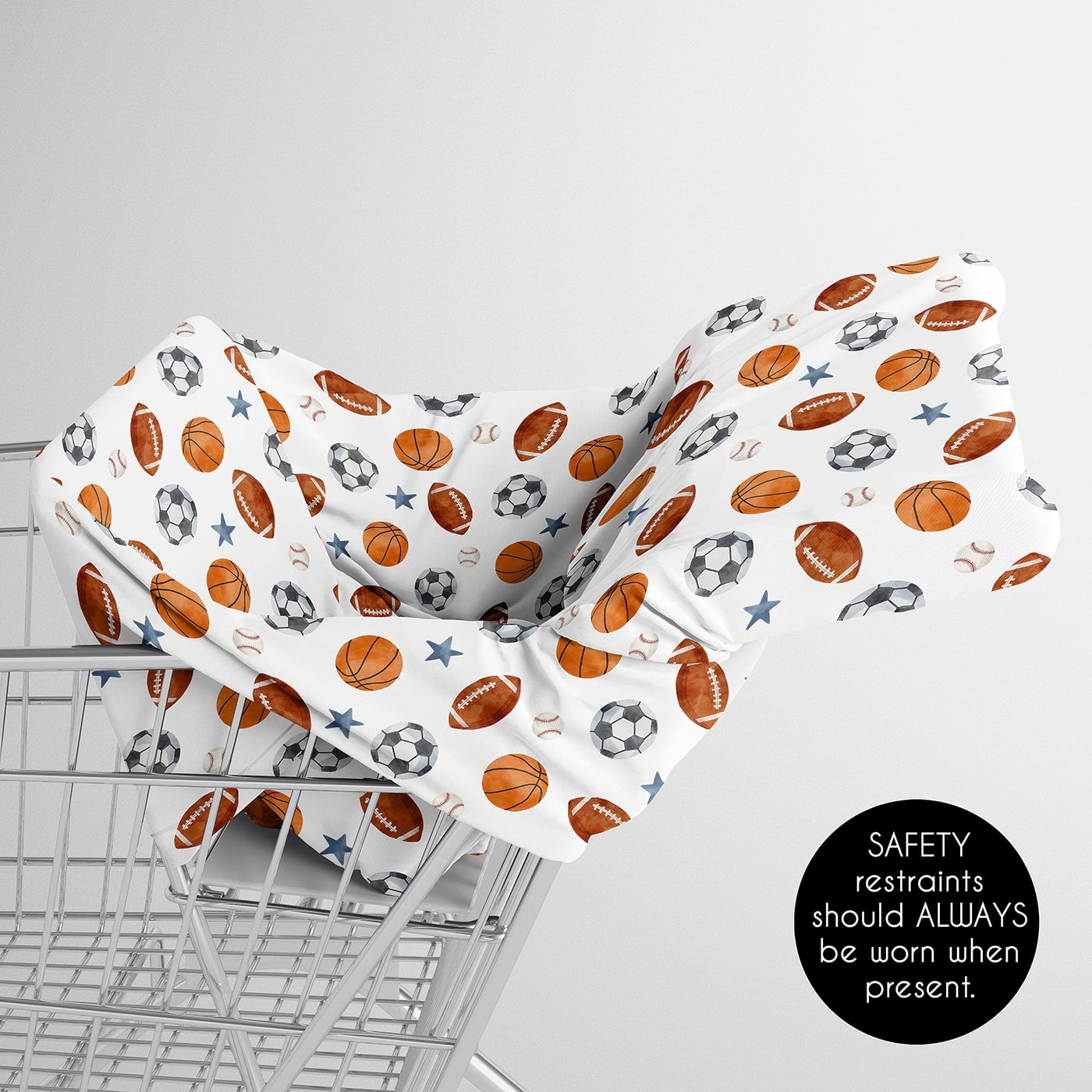 Sweet Jojo Designs Watercolor Sports Theme Boy Multi Use Baby Car Seat and Nursing Cover
