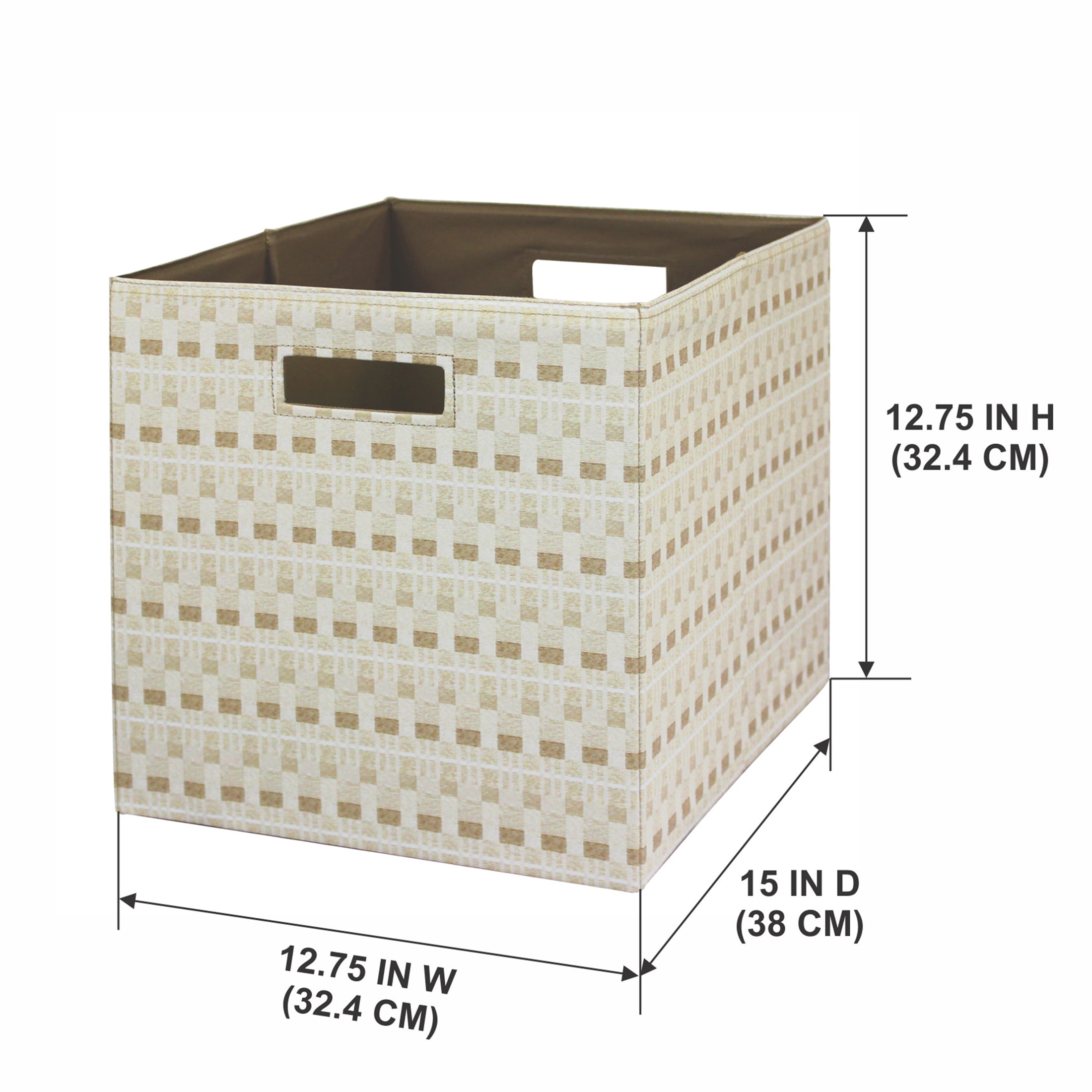 Better Homes & Gardens Fabric Cube Storage Bins (12.75" x 12.75"), Patchwork Stripe, 2 Pack