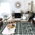 thumbnail image 4 of Moynesa 4'x6' Area Rug for Living Room Indoor Washable Rugs Farmhouse Moroccan Soft Bedroom Mat Large Rustic Tribal Foldable Carpet Dining Room Rug for Living Bed Dining Room,Black, 4 of 7