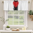thumbnail image 2 of 2 Pack Valances for Window, Valentine's Day Short Curtains for Kitchen Bedroom Living Room, Red Love Hearts Romantic Black Striped Rod Pocket Small Window Treatment Valance Drapes 54 x 18 Inch, 2 of 8