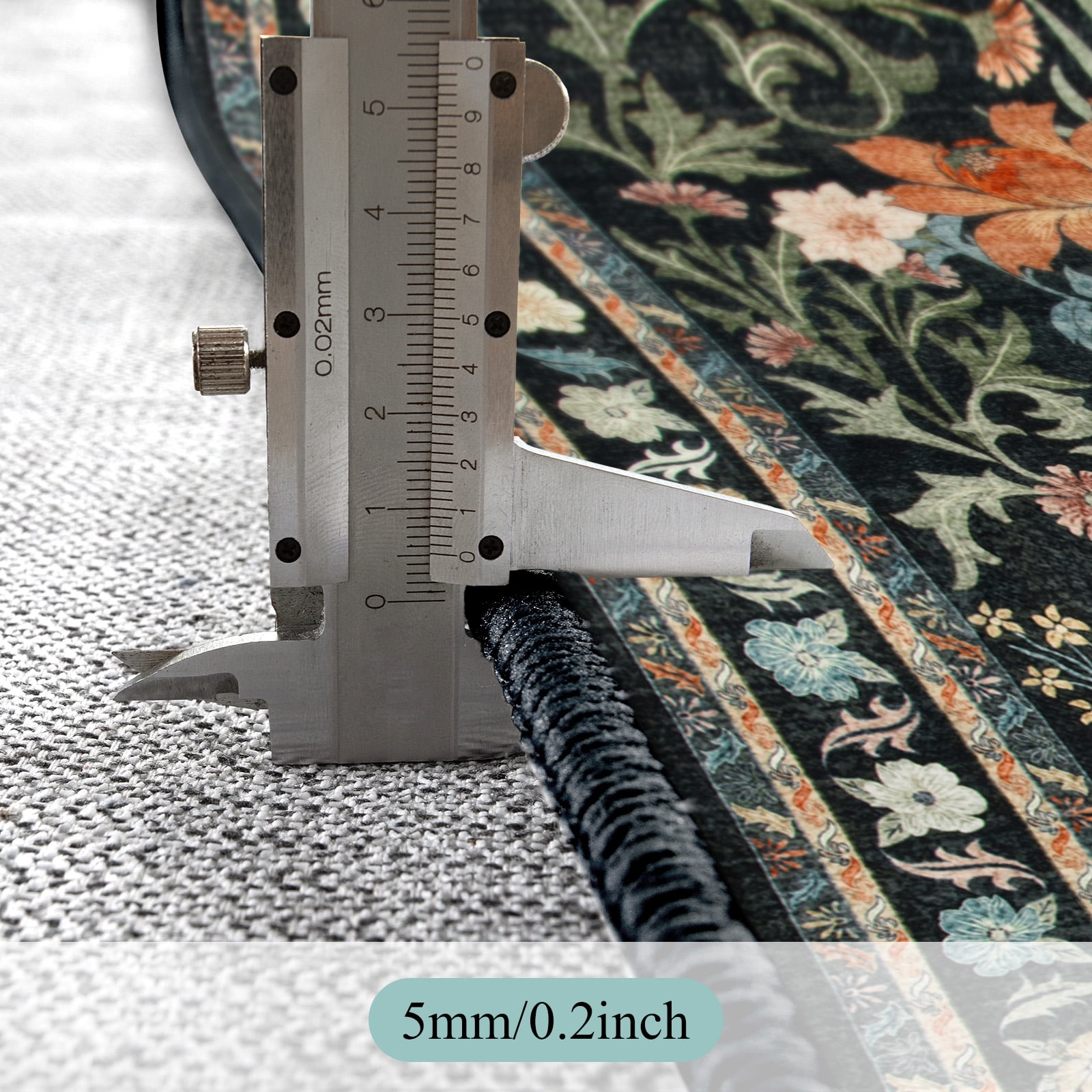 Lahome Decor 5'x7' Butterfly Bedroom Rug,Area Rugs 5x7ft Rugs for Living Room, Non-Slip Washable Rugs Stain Resistant Boho Floral Rug Low-Pile Throw Rug for ‎Dining Room Office,Black