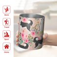 thumbnail image 5 of 12oz Coffee Tumblers Husky Dog Flower Floral Stainless Steel Vacuum Insulated Travel Tumbler Coffee Cups Mug with Lid and Straw with Cleaning Brush for Cold & Hot Drinks, 5 of 5