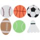 thumbnail image 1 of 4 Pack Sports Ball Foam Stickers for Scrapbooking, Birthday Party Decorations – Basketball, Baseball, Soccer, Football, Tennis Shapes for Crafts &, 1 of 1