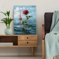 thumbnail image 5 of UXIEQU Red Rose Sailboat Canvas Wall Art Print 15.75x11.81 Inches, 5 of 8