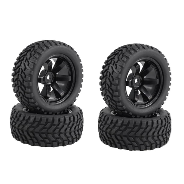 Juego de 4 neumáticos para coche RC, accesorios de goma, banda de rodadura todoterreno, esponja resistente al desgaste. Ruedas monolíticas