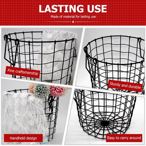 RENACLIPY 1Pcs Metal Baskets Laundry Hamper Iron Material with Simple Design for Home and Daily