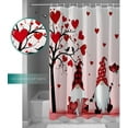 thumbnail image 4 of Valentine''s Day Gnomes Shower Curtain Pink Love Heart Shower Curtains for Bathroom Decor Lover Bird Bath Curtains Sets with Hooks for Valentines Day Home Decor Waterproof Extra Long 72 x 84, 4 of 6