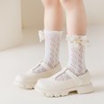 thumbnail image 5 of Staki Cute Frilly Crew Sock Breathable Soft Cotton Blended Snug Stretch Fit Mid-Calf Tube Casual Home Out Match(White,3-5 Years), 5 of 9