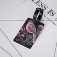 thumbnail image 5 of Luggage Tags for Suitcases, Pink Patterned Bird 2 Leather Bag Luggage Tags ID Label Tags Privacy Protection Travel Bag Labels, 5 of 6