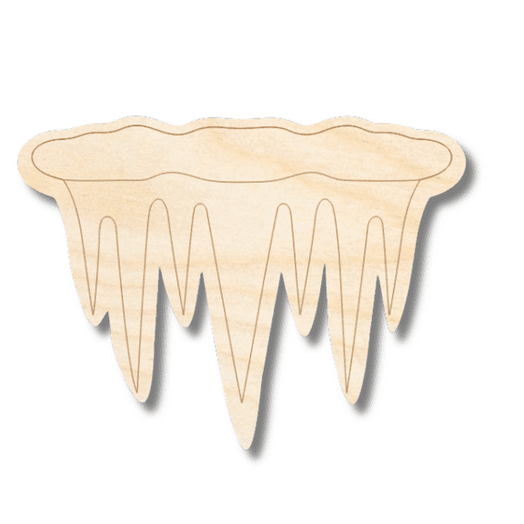 Unfinished Wood Etched Icicle Shape 7" / 1/8"