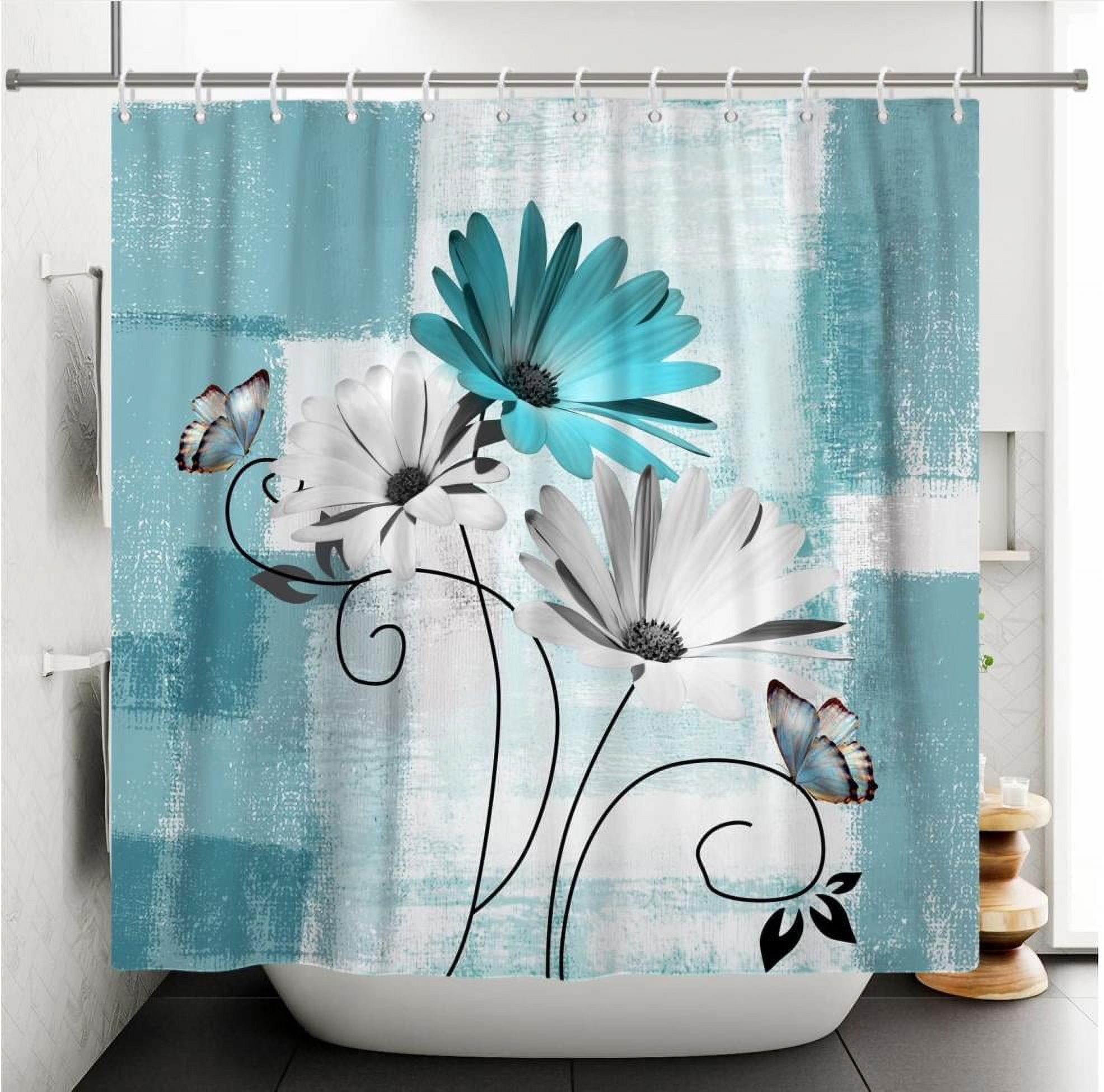 Solid Baby Blue Shower Curtain Single Panel for Bathroom, Unique and S –  BesHomeDesign