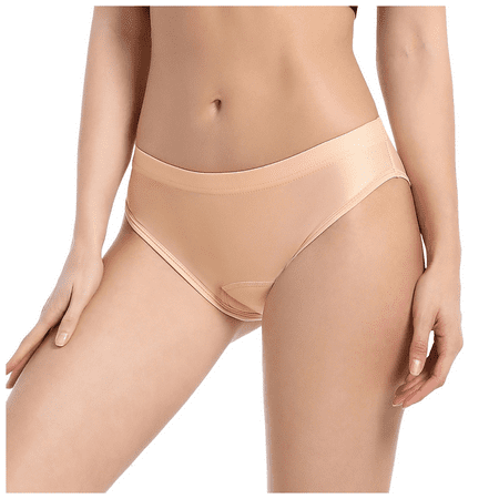 Fulorrnie Underwear for Women Moisture Wicking Compression Seamless Breathable Panty Sport Briefs High Waist Comfort Panties  Beige  S