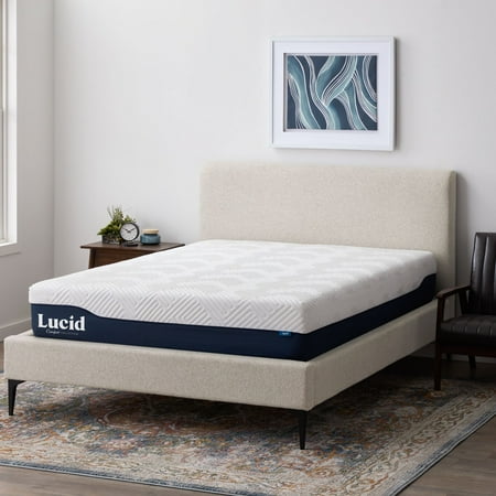 Lucid Comfort Collection - 10-inch Memory Foam Hybrid Mattress - Full - White